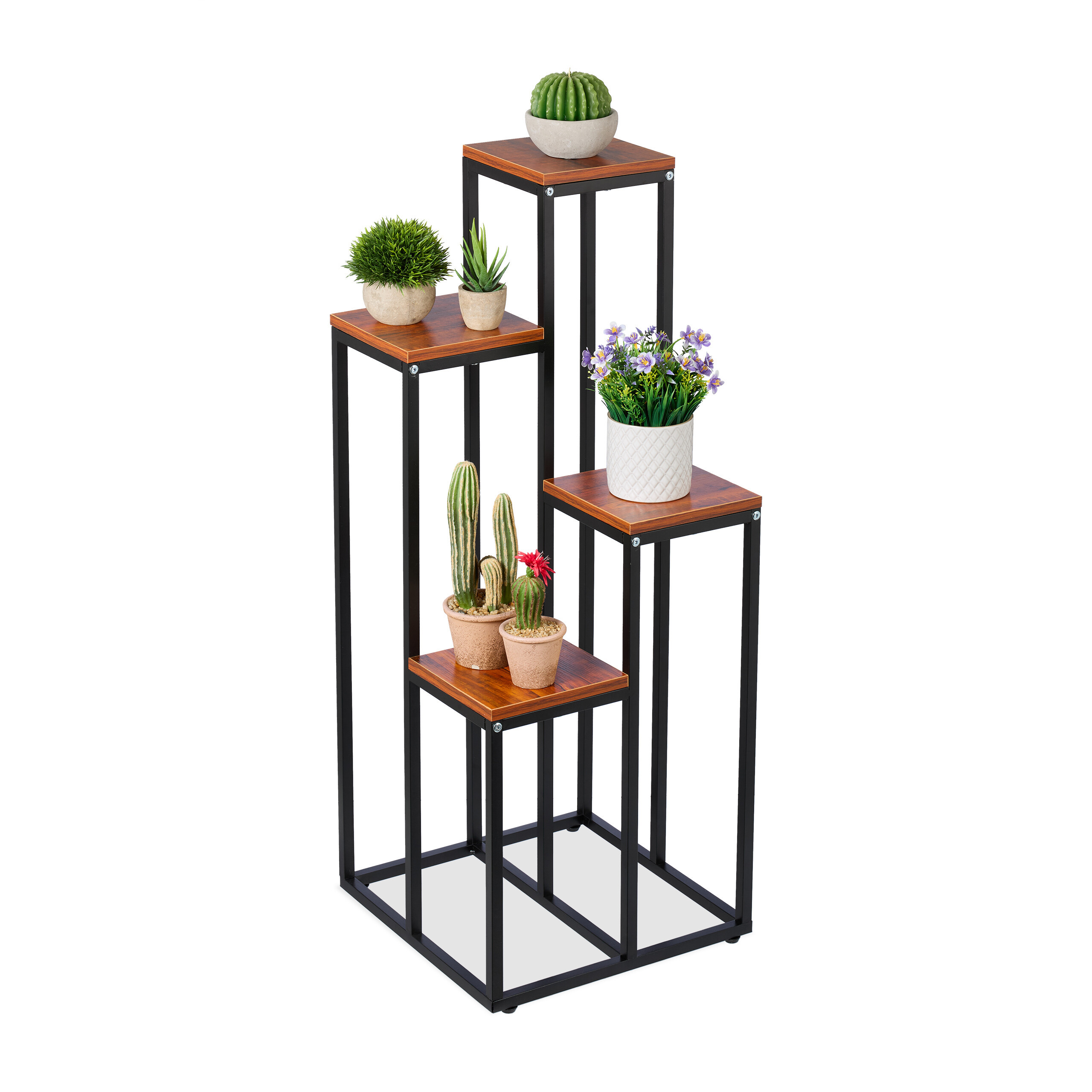 Brown/black Flower Ladder - (w)40 X (h)100 X (d)40 Cm