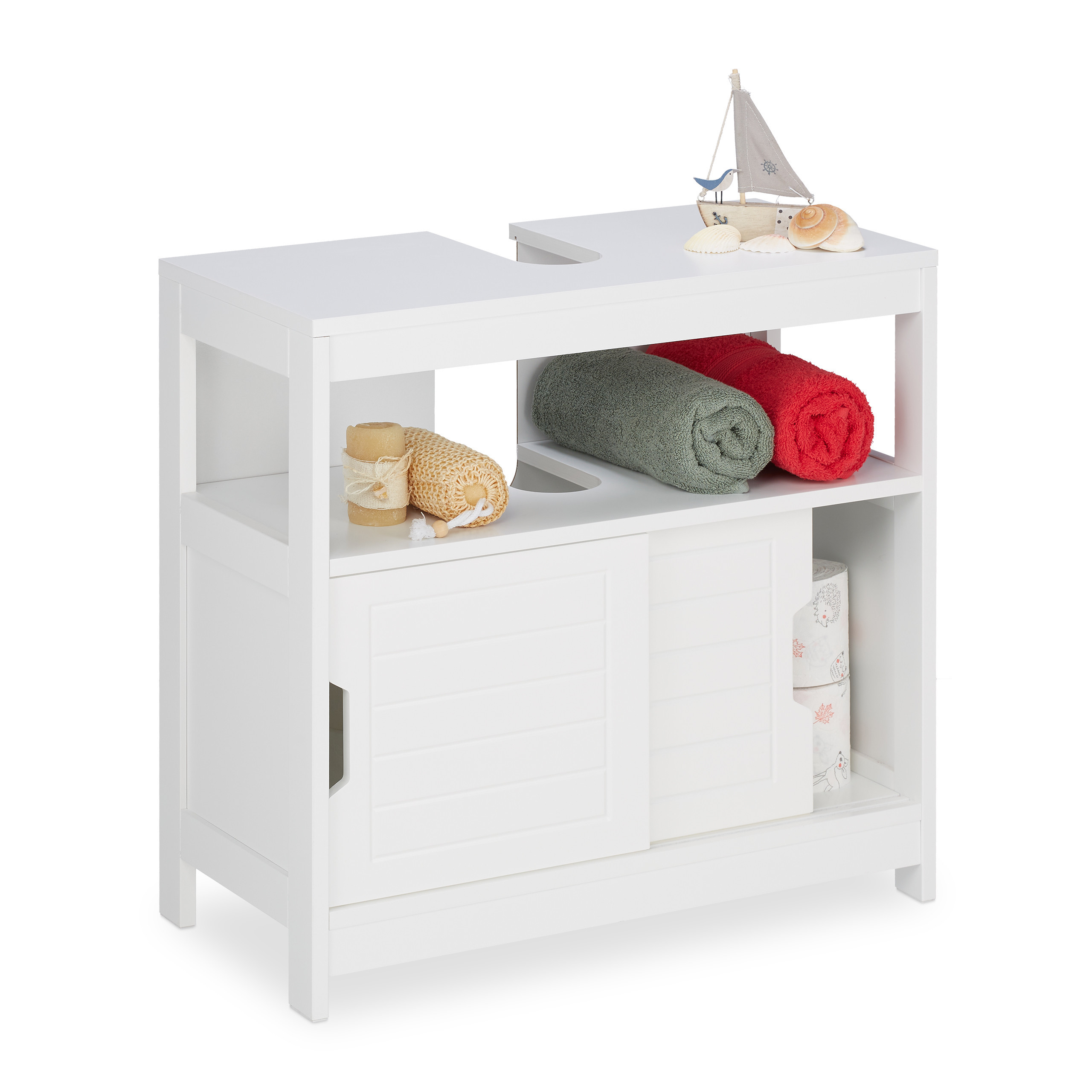 White Under-sink Cabinet - (w)60 X (h)60.5 X (d)30 Cm