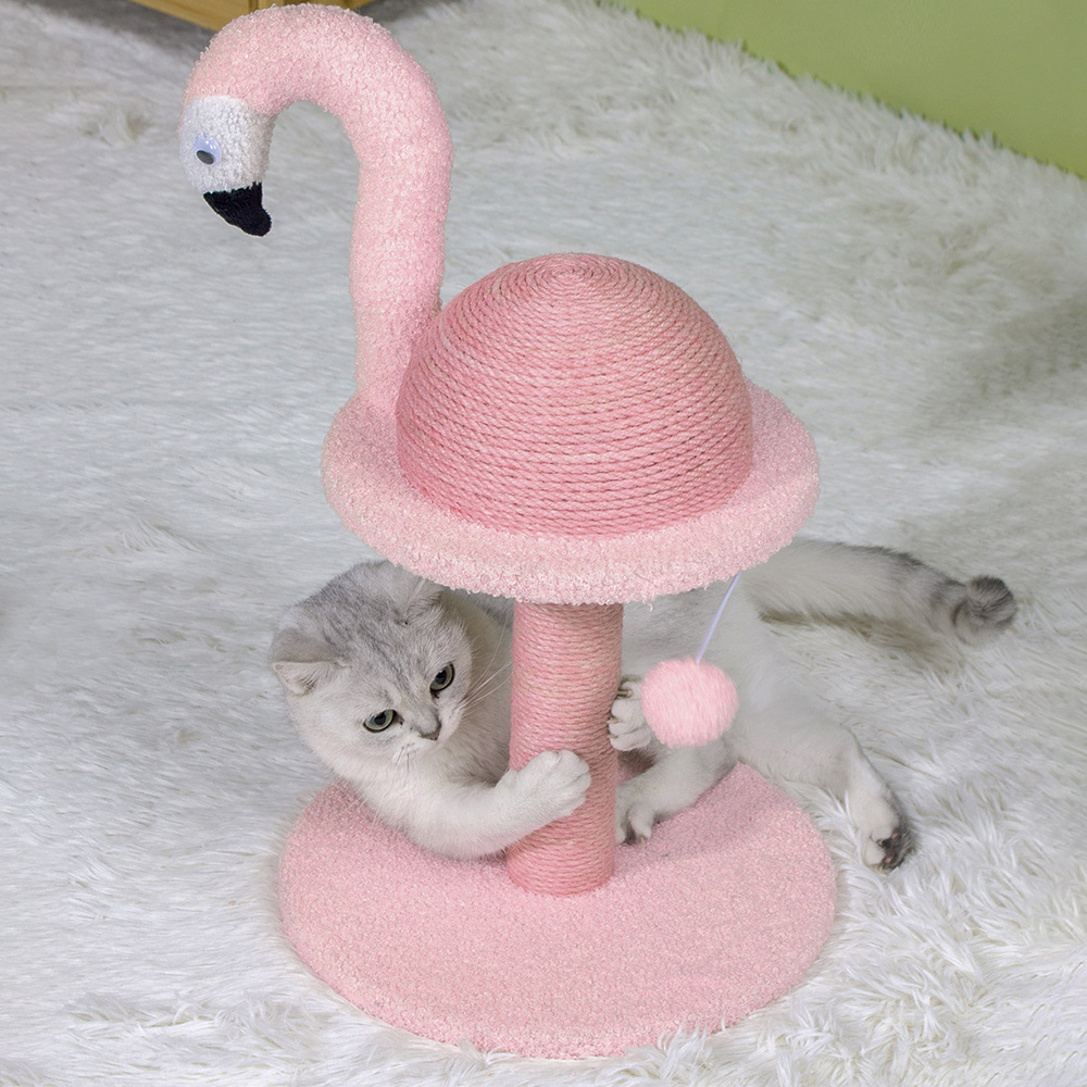 Pink Flamingo Cat Scratching Ball, Sisal Material Decorative Display