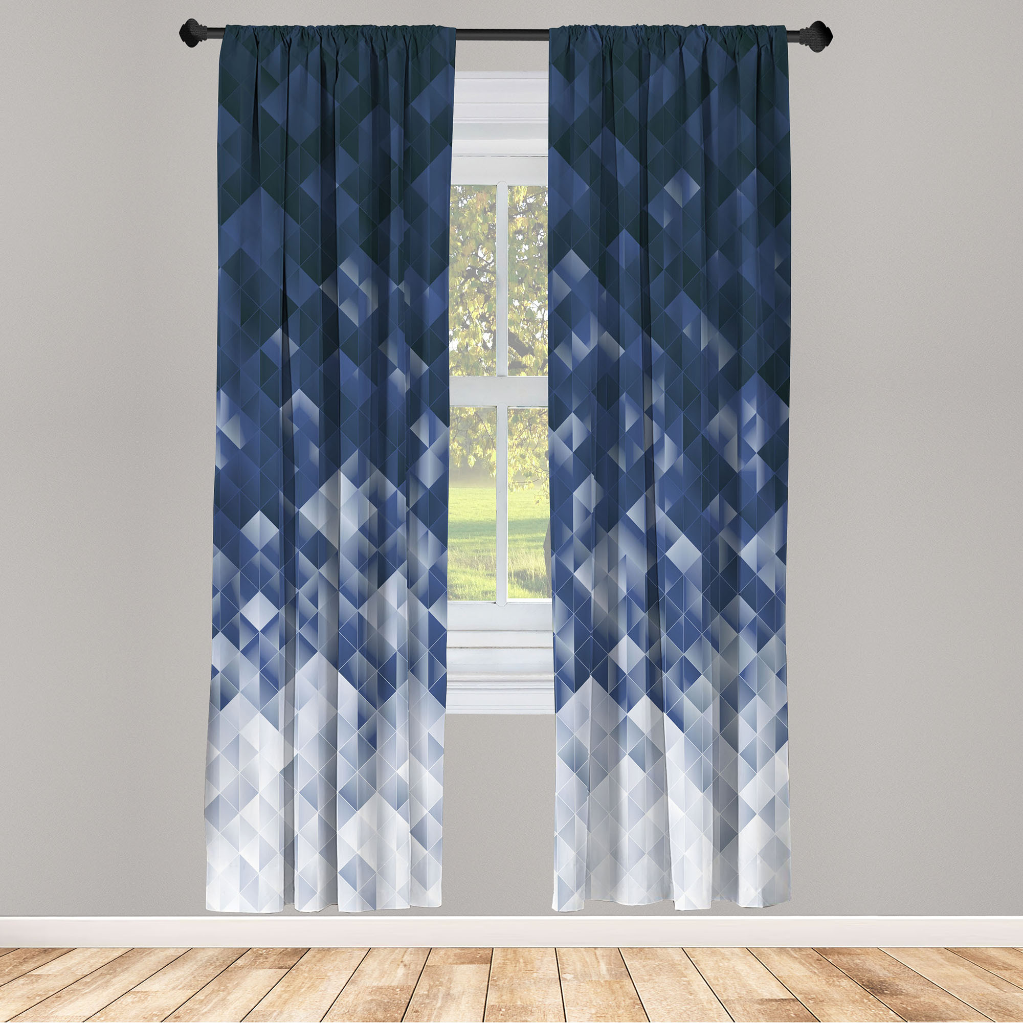 2 Panel Curtain Set With Rod Pocket For Living Room Bedroom, Lightweight & Semi-sheer, Soft Microfiber Fabric, Art Digital Printing