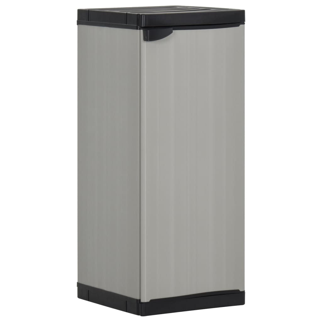 Image of Vidaxl Garden Storage Cabinet With 1 Shelf Garden Cabinet Sideboard Tool Cabinet Household Cabinet Plastic Cabinet Grey Black 35x40x85cm