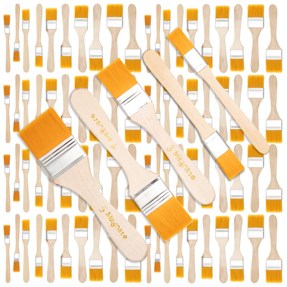 E-shop 100-teiliges Malerpinsel Set – Vielfältiger Pinsel-Satz mit Flach-, Ecken-, Fächer- und Lackpinseln – Ideal für Innen- und Außenanstriche, ,