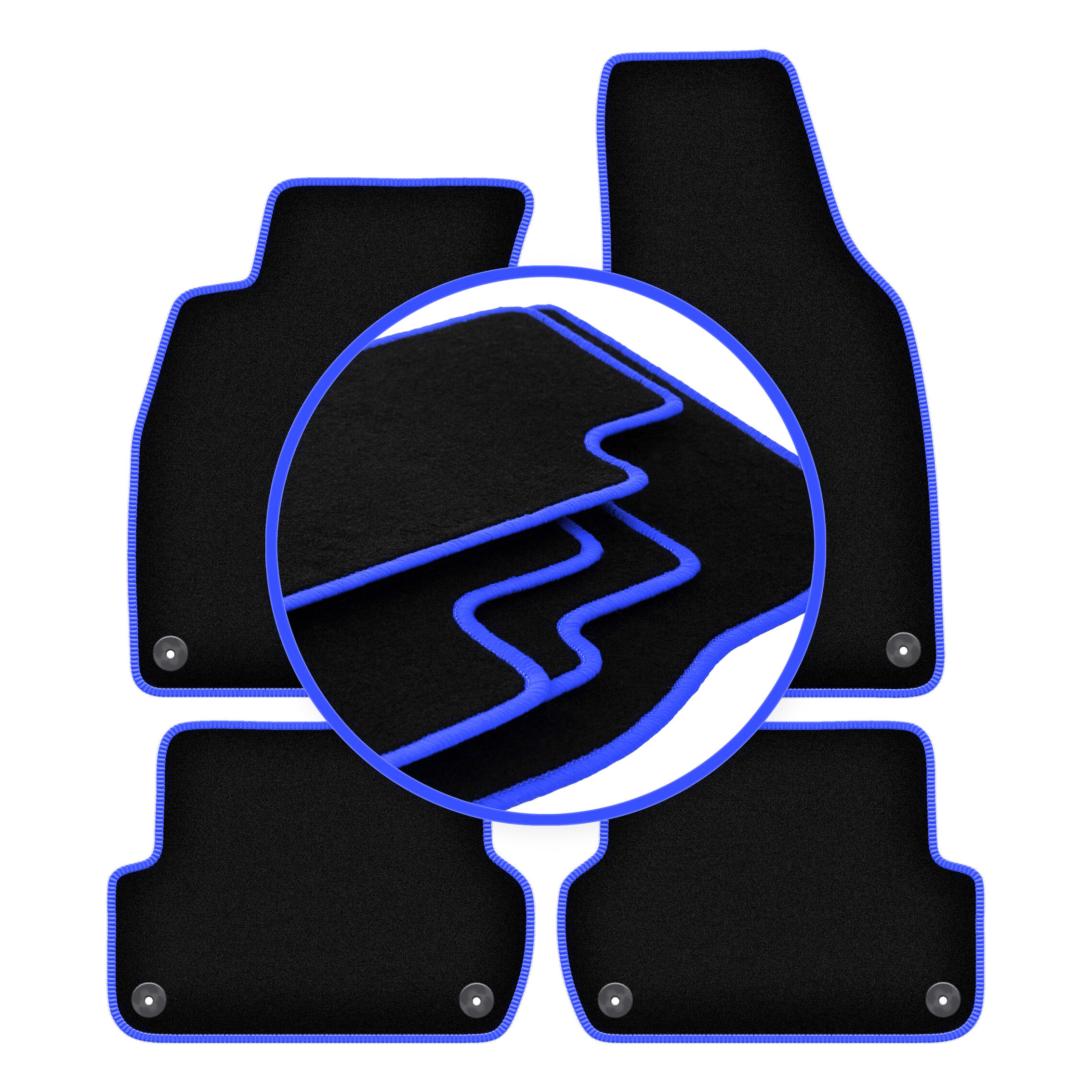 -blue Car Mats For A4 B7 Sedan, Station Wagon, (2001-2004)