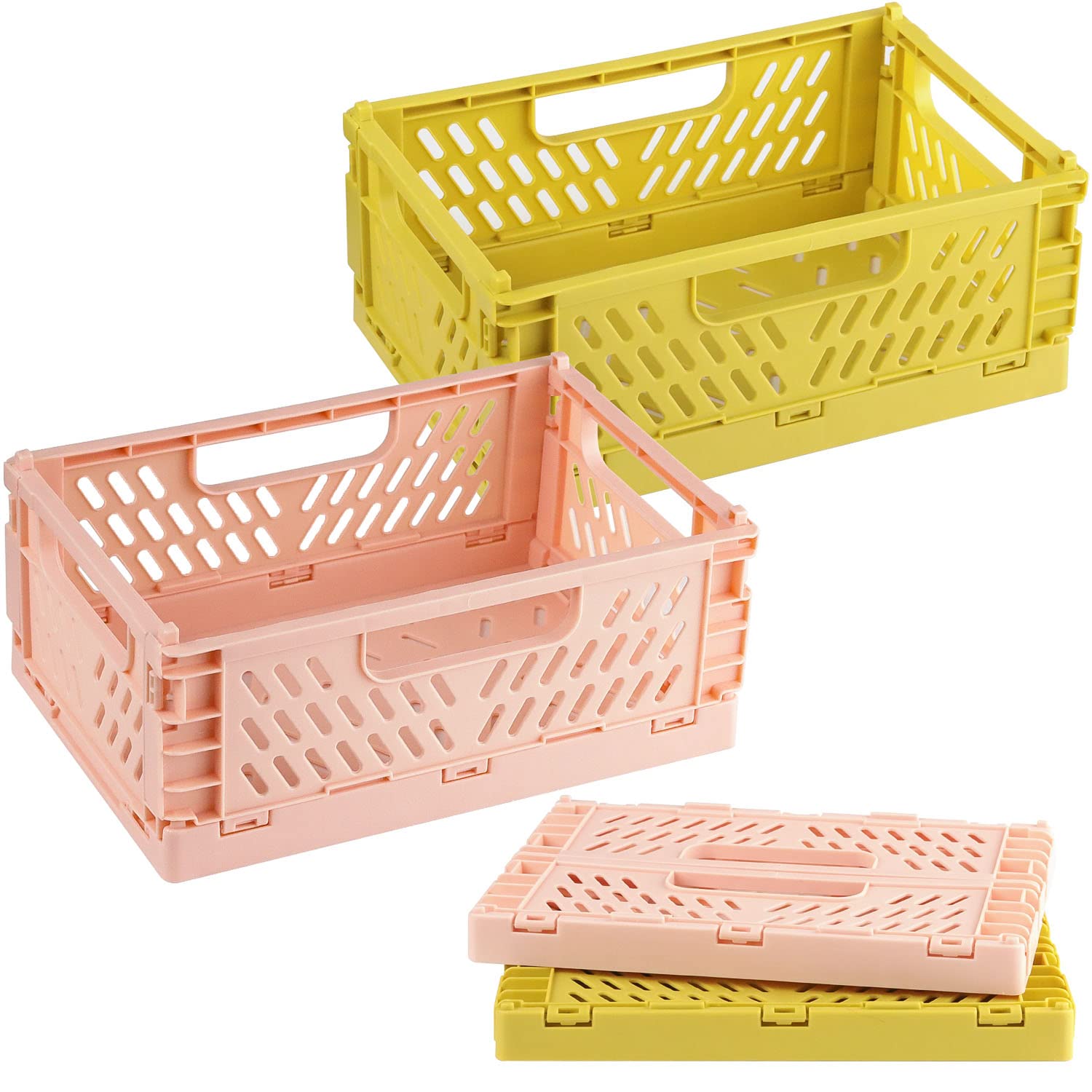 10pcs Multicolor Durable Foldable Plastic Organizer Baskets