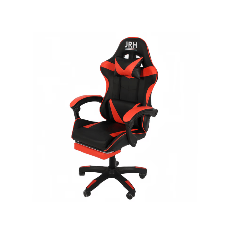 poza articolului scaun gaming profesional jrh, king size, cadru otel, piele  , 130 kg, perna lombara - rosu