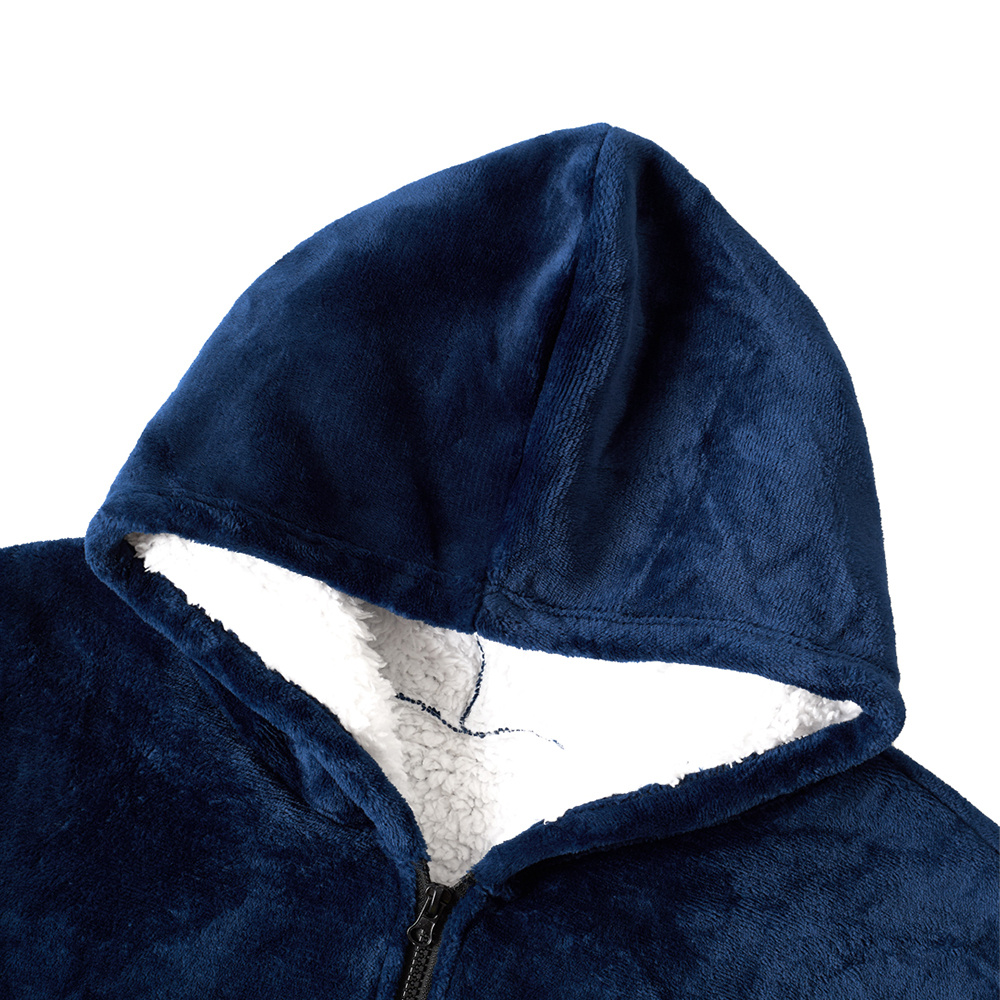 Wearable Blanket Sweatshirt For Men Women Oversized Sherpa Fleece Blanket Hoodie With Giant Pocket
