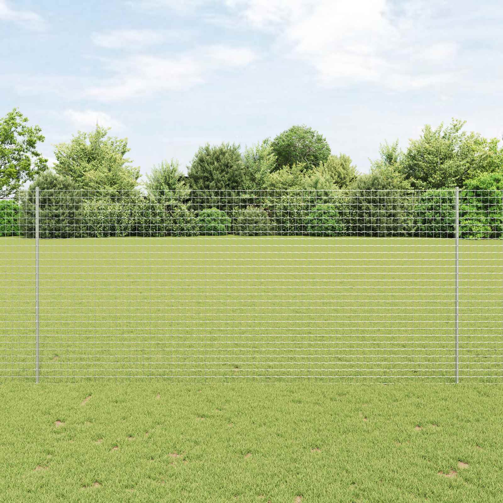 Image of Vidaxl Embedded Fence Pcs, Silver, 180 Cm, Garden And Terrace Fence, Cylindrical, Modern, Weatherproof, Rust And Corrosion Resistant, Durable