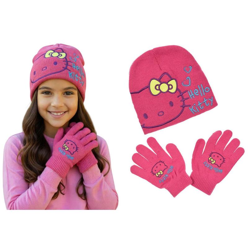Image of Hello Kitty Hello Kitty Winter Knitted Hat Gloves