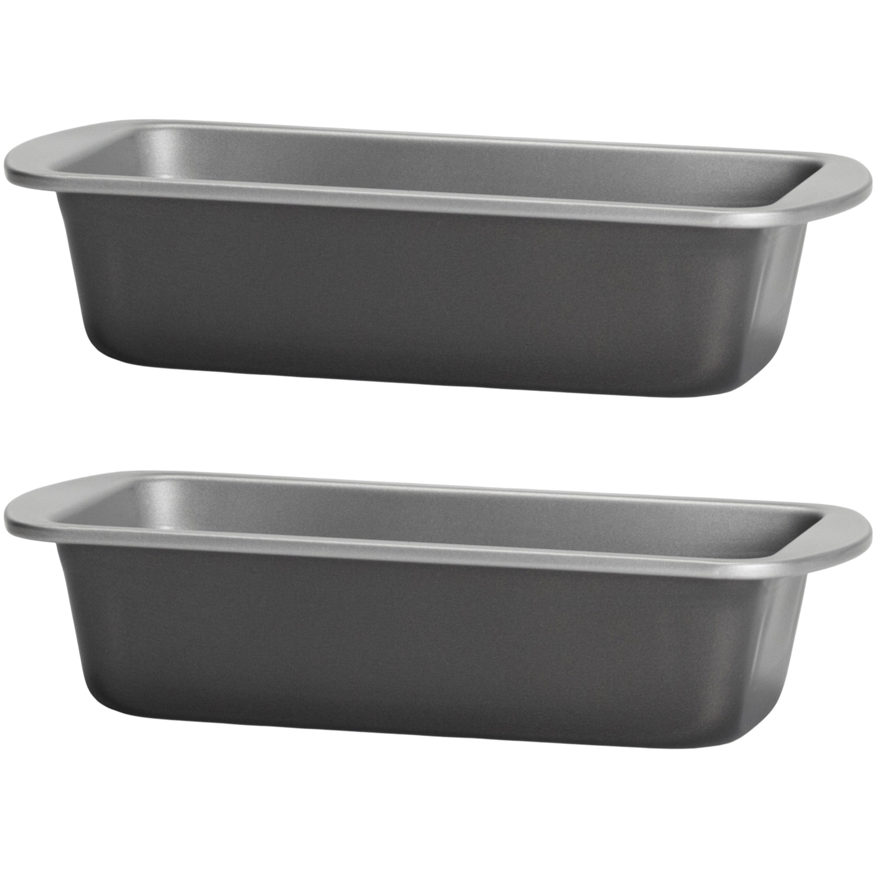 2-piece Rectangular Baking Pan 22.5x10.5x5.5 Cm For Air Fryer - Small Square Accessory Insert, Coated Steel Sheet, Up To 230°c
