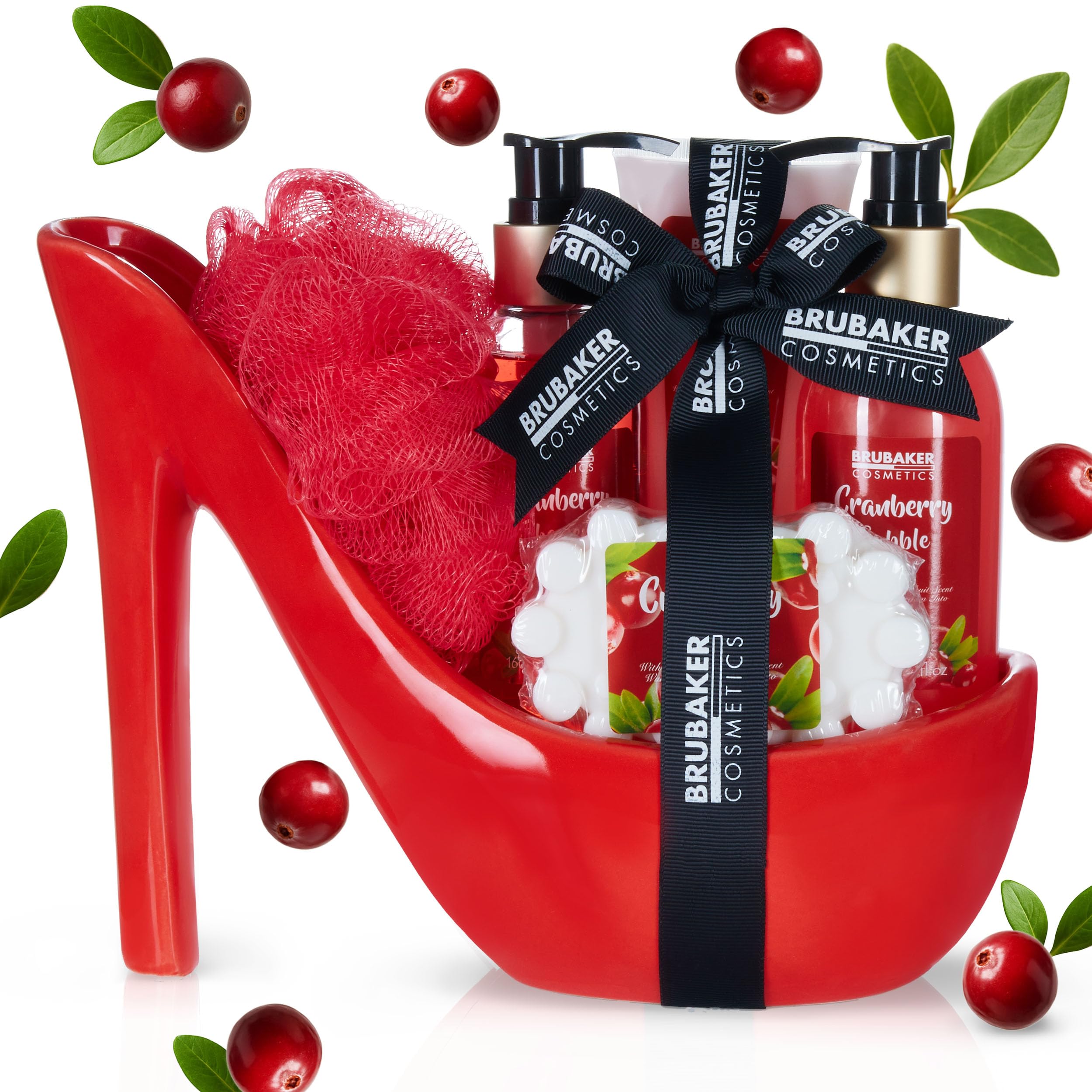 Image of Brubaker Cosmetics Luxury Beauty Set - 6-piece Bath And Shower Set - Gift Set Stiletto Red