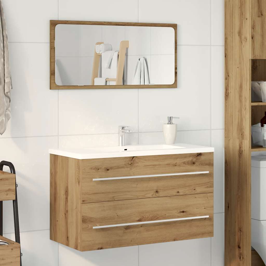 Image of Vidaxl Under-sink Cabinet - Oak 80x38.5x48 Cm, Washstand Cabinet, Under-sink Vanity, Washstand Under-cabinet, Under-sink Vanity Cabinet