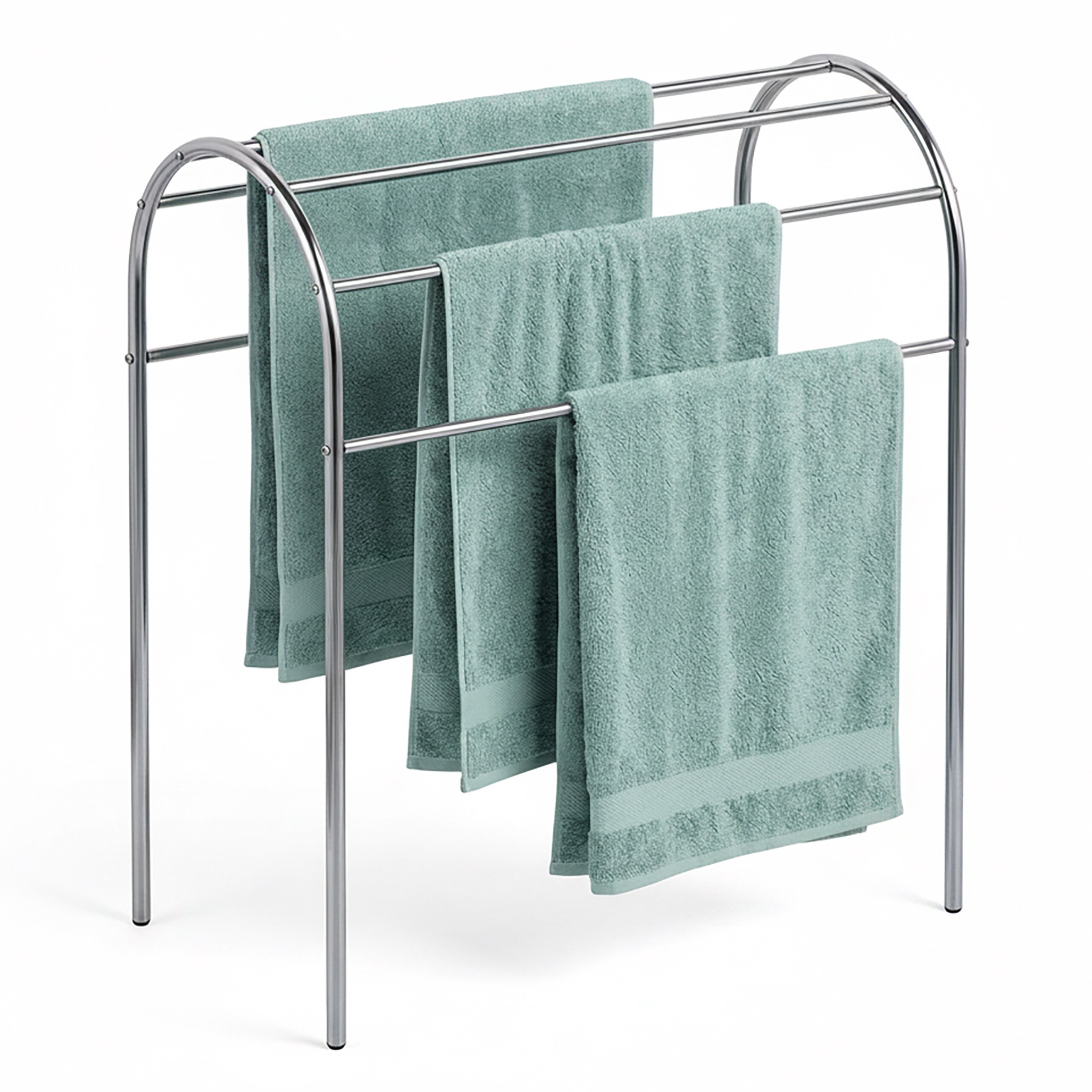 Image of Towel Rack In Silver - (w)78 X (h)81.5 X (d) Cm