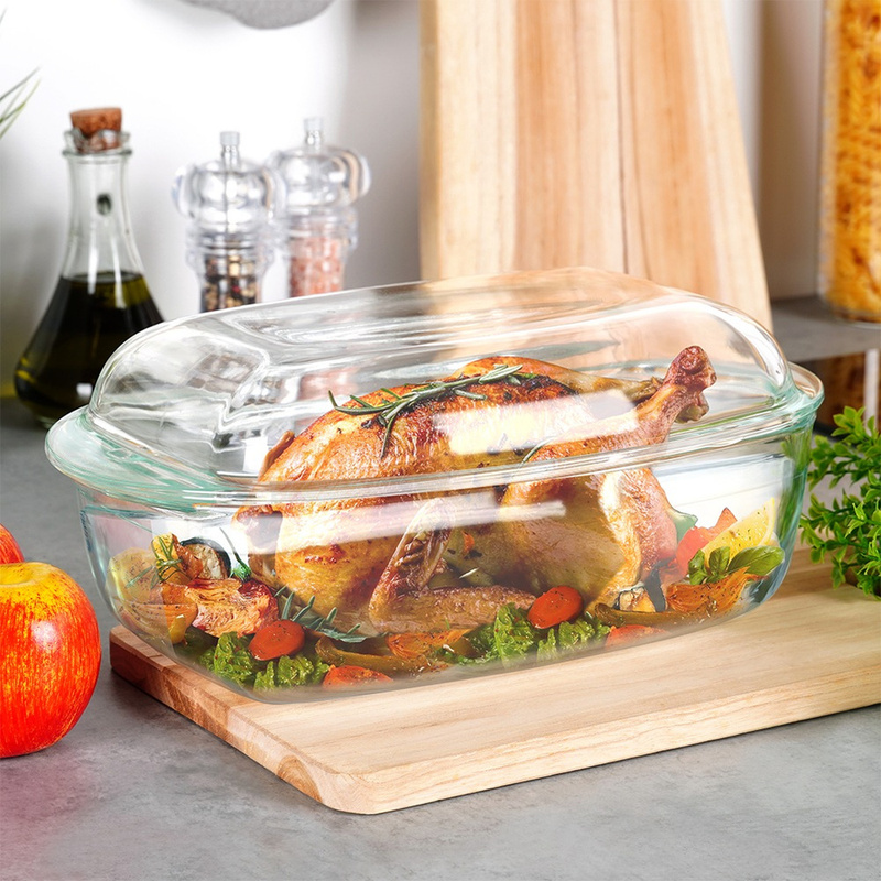 Image of Heat-resistant Cookware With Glass Lid, 3+1.5 L