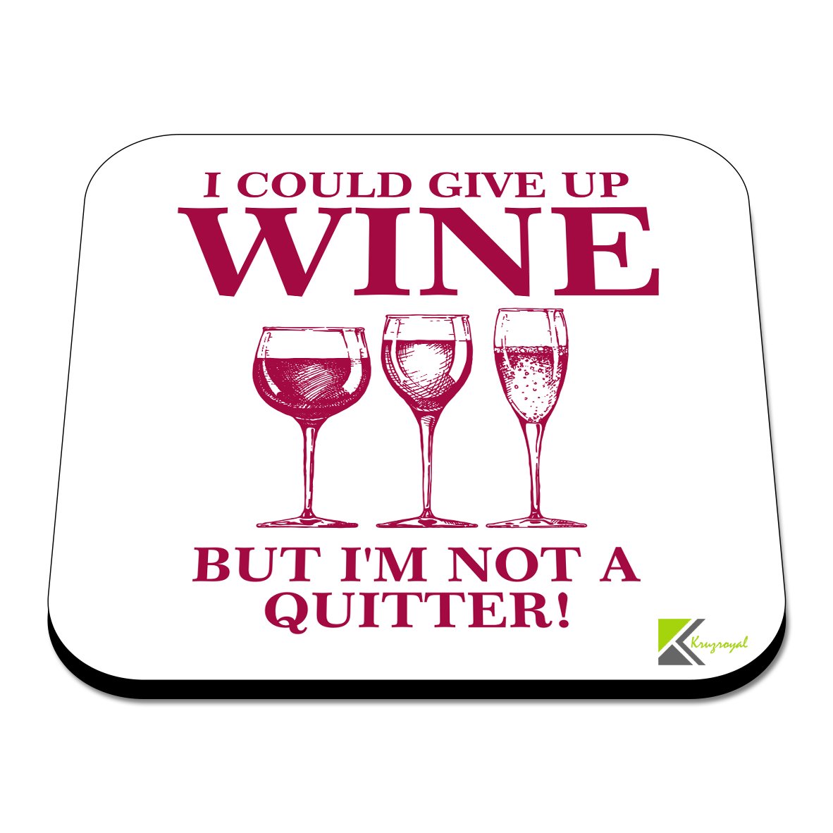TEMU I Could Give Up Wine But Im Not A Quitter Funny Coaster, Glossy Mdf Drink Coaster, Home Bar Decor, Sarcastic Wine Lover Gift, 1pc