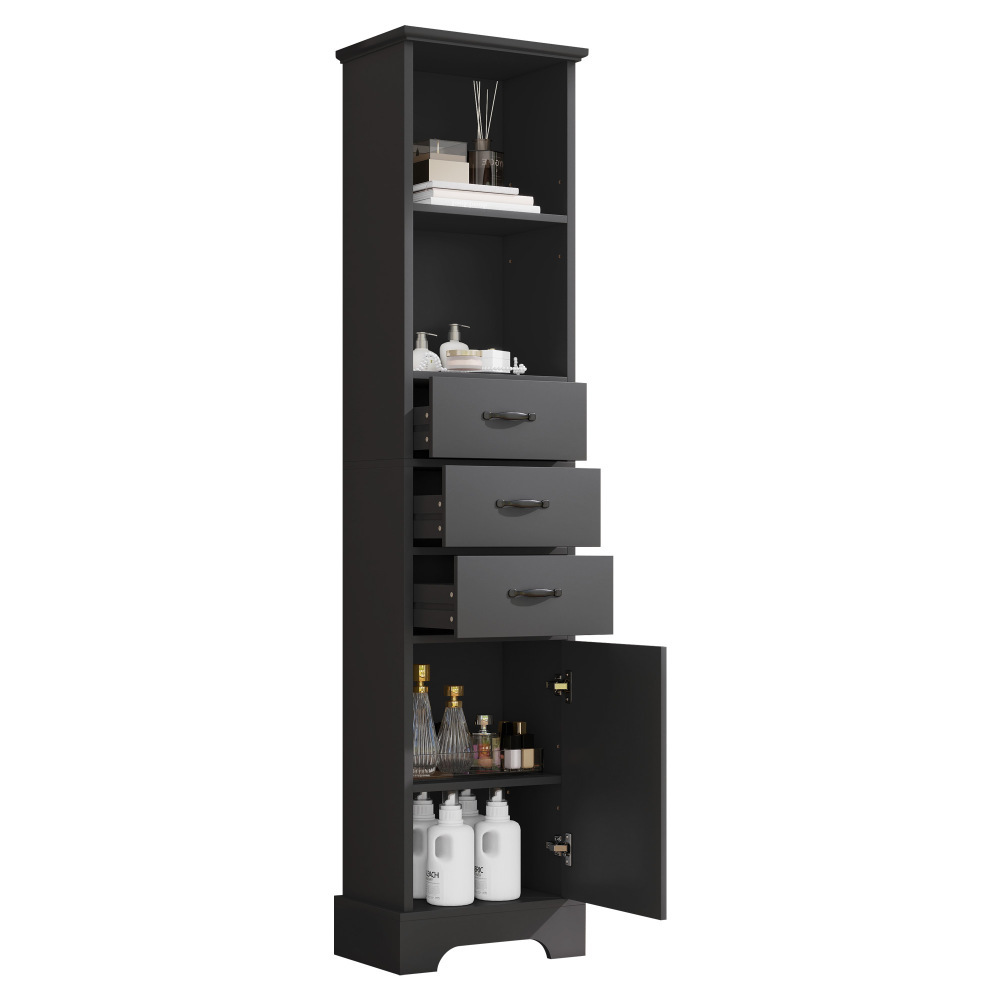 Image of 38 X 26 X 172.5 Cm Practical Storage Cabinet, Versatile Storage Options, Durable & Load-bearing, Furniture Matching, Comfortable Use, Everyday