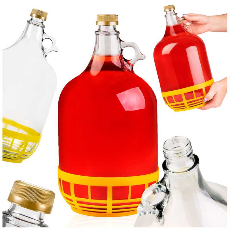 Gąsior - 5 L - Balloon, Lady, Wine Bottle With Basket + Stopper