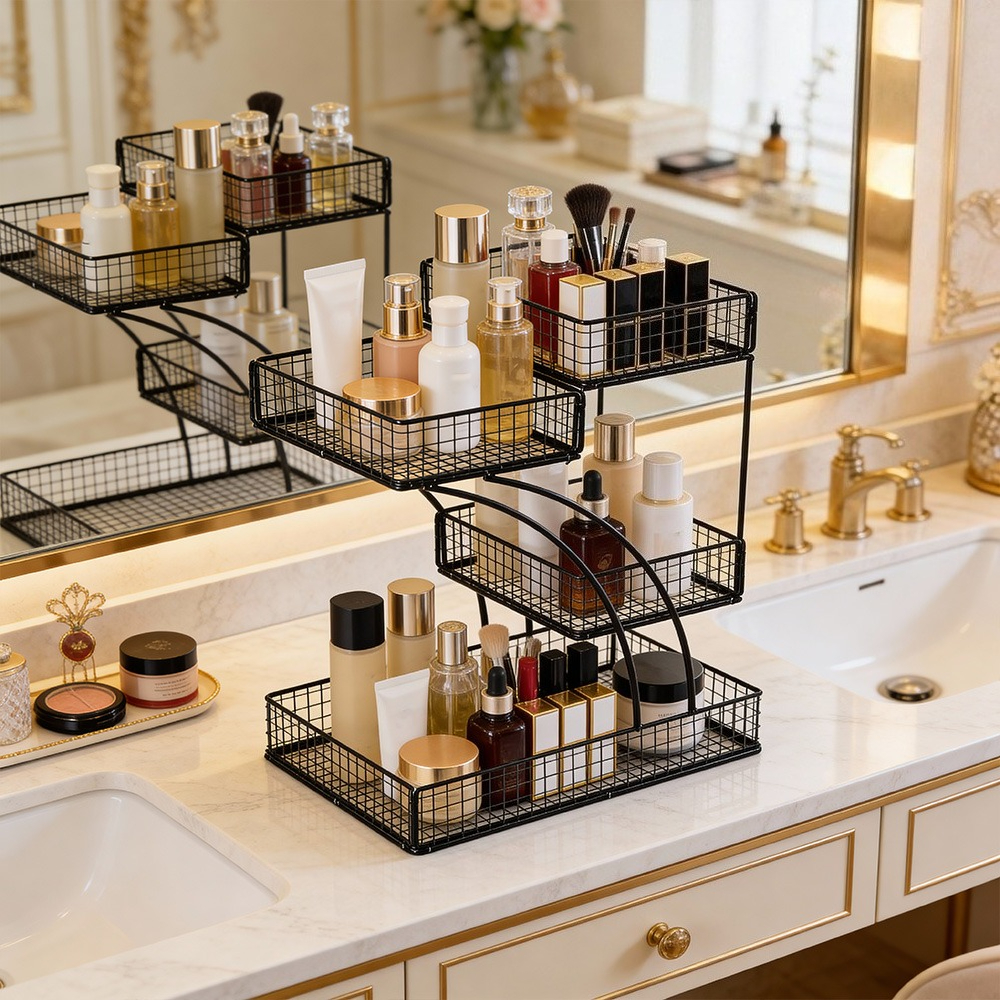 Staggered Makeup Organizer with 4 Levels