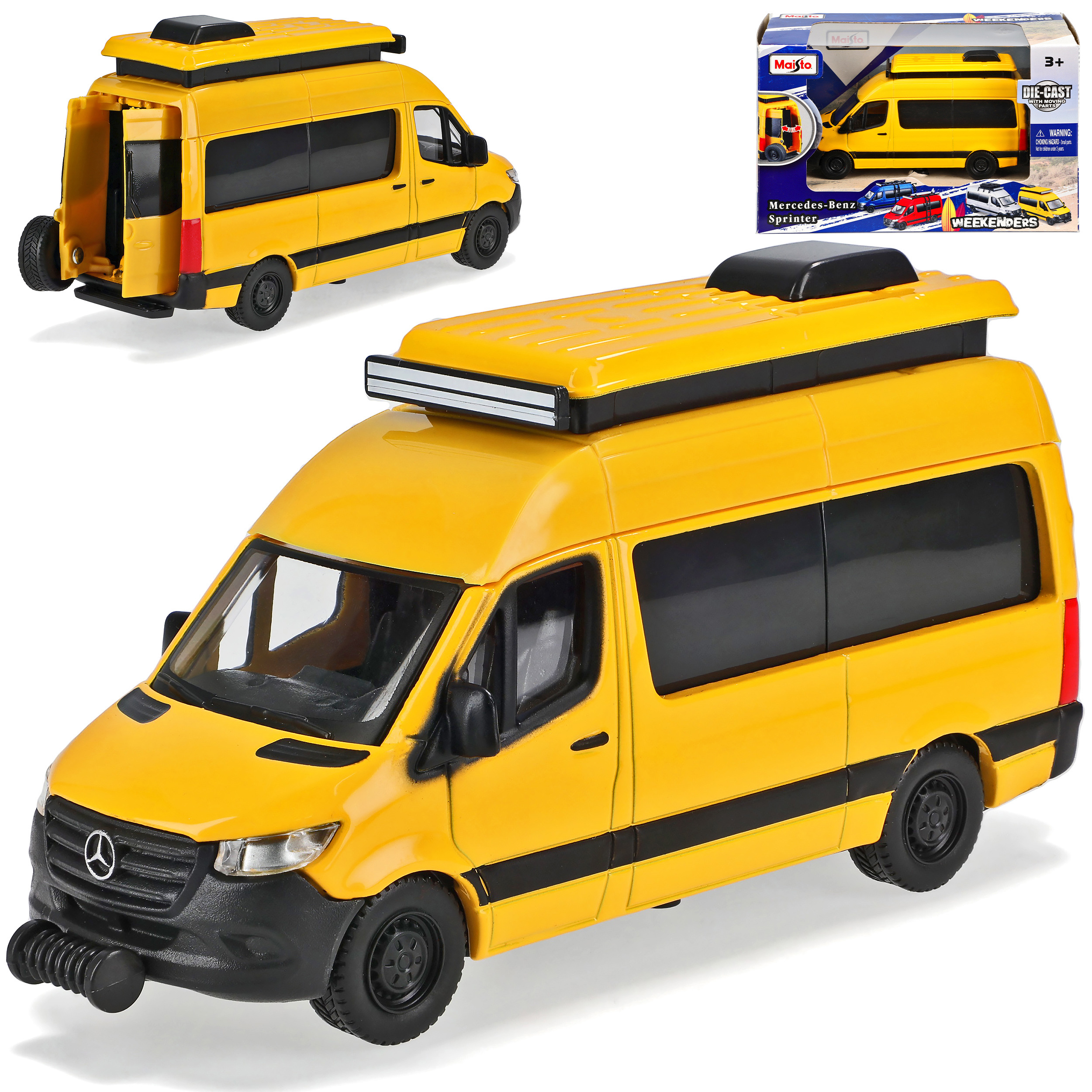 Image of Mercedes- Cs30 W907 W910 Van Yellow 3rd Generation From 2018, . 1/43 Scale Maisto Model Car