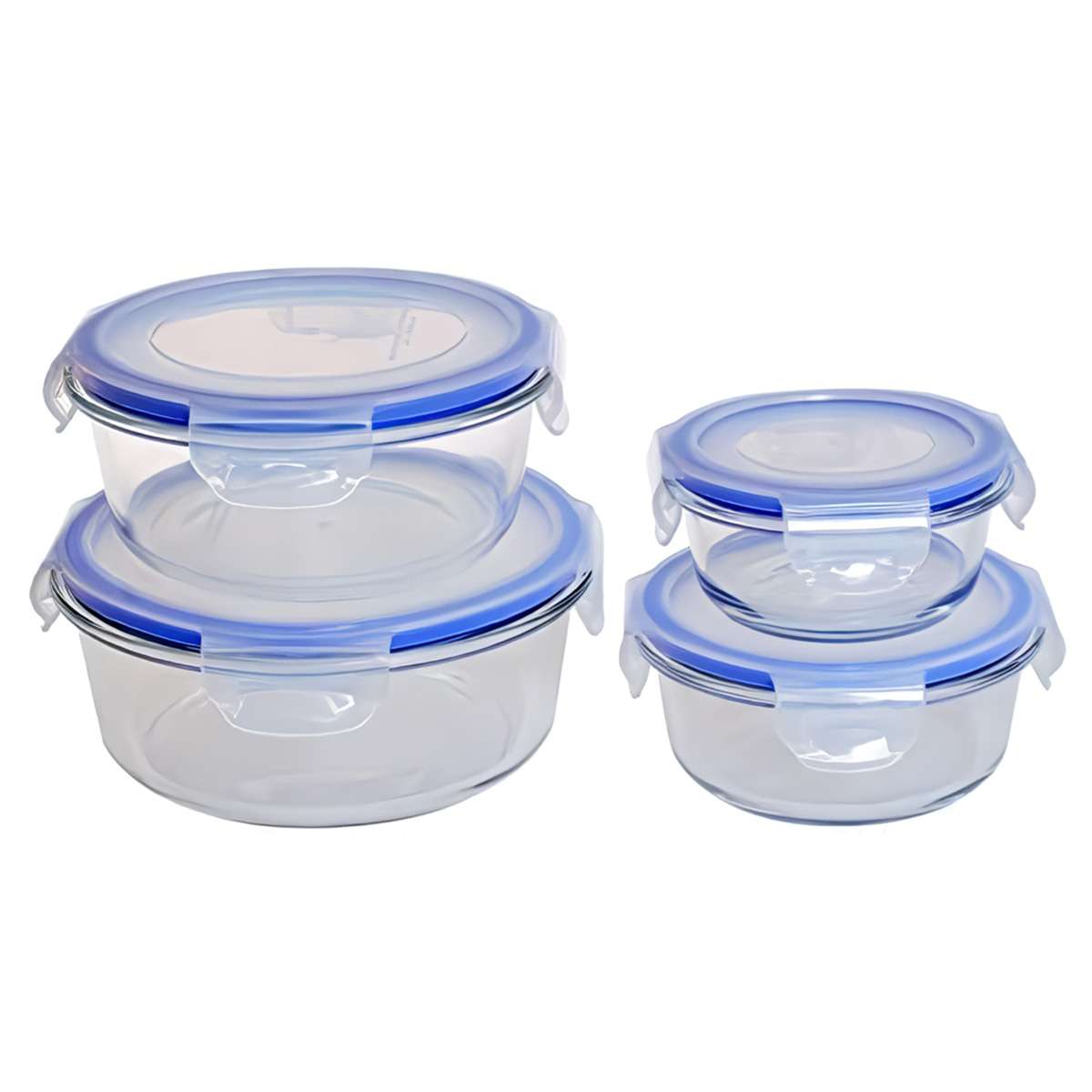 TEMU Set de 4 Fiambreras de Vidrio Borosilicato con Tapas BPA Free | Recipientes Herméticos para Comida, Microondas, Horno y Congelador