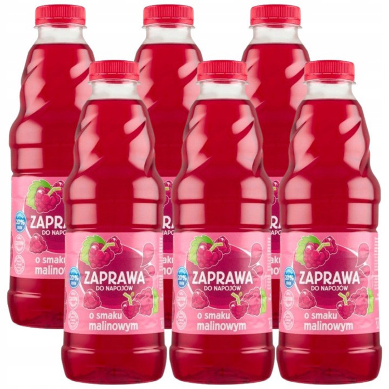 Image of Raspberry-flavored Drink Mix, 1 Liter X 6 Pieces