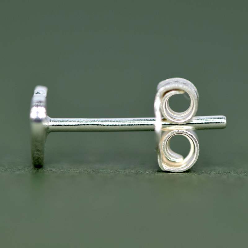 Women's Sterling Silver Flat Heart Stud Earrings