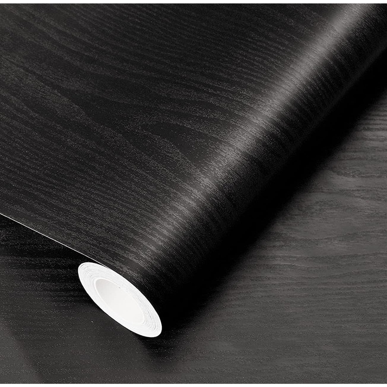 TEMU 60cmx500cm Black Wallpaper Wood Peel And Stick Wallpaper Self Adhesive Film Black Wood Grain Paper Sticky Back Plastic Waterproof Vinyl Wrap