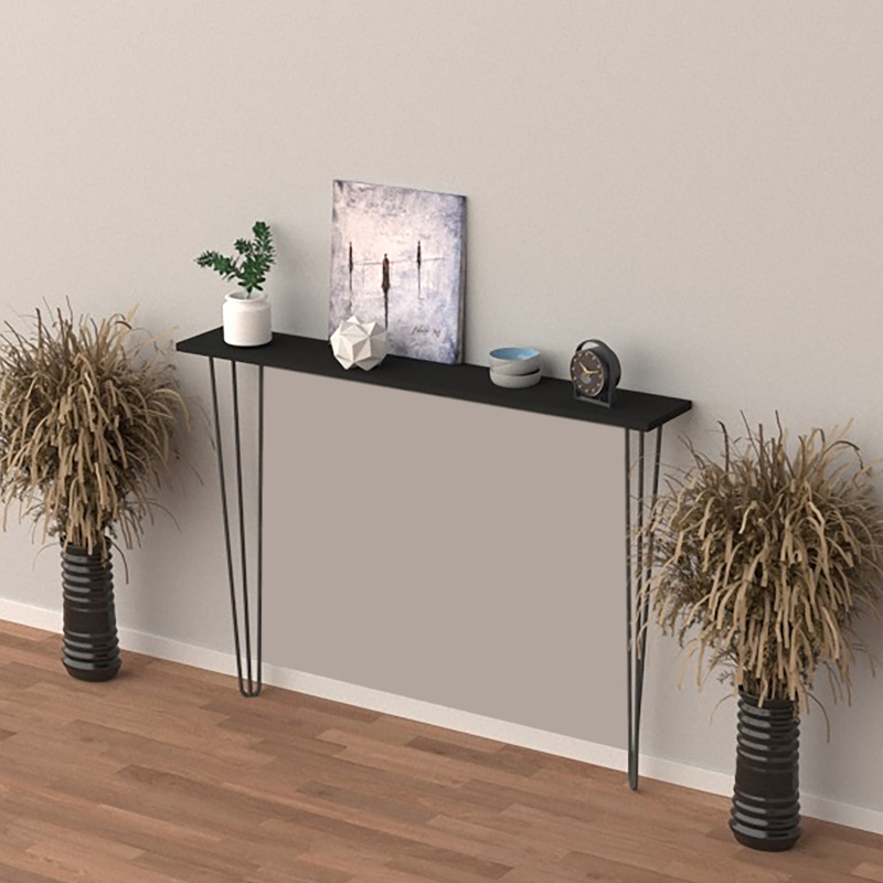 Kokemäki Console Table With Hairpin Legs Sideboard Decorative Stand Black In Sizes, Versatile Shelf For Living Room Or Hallway
