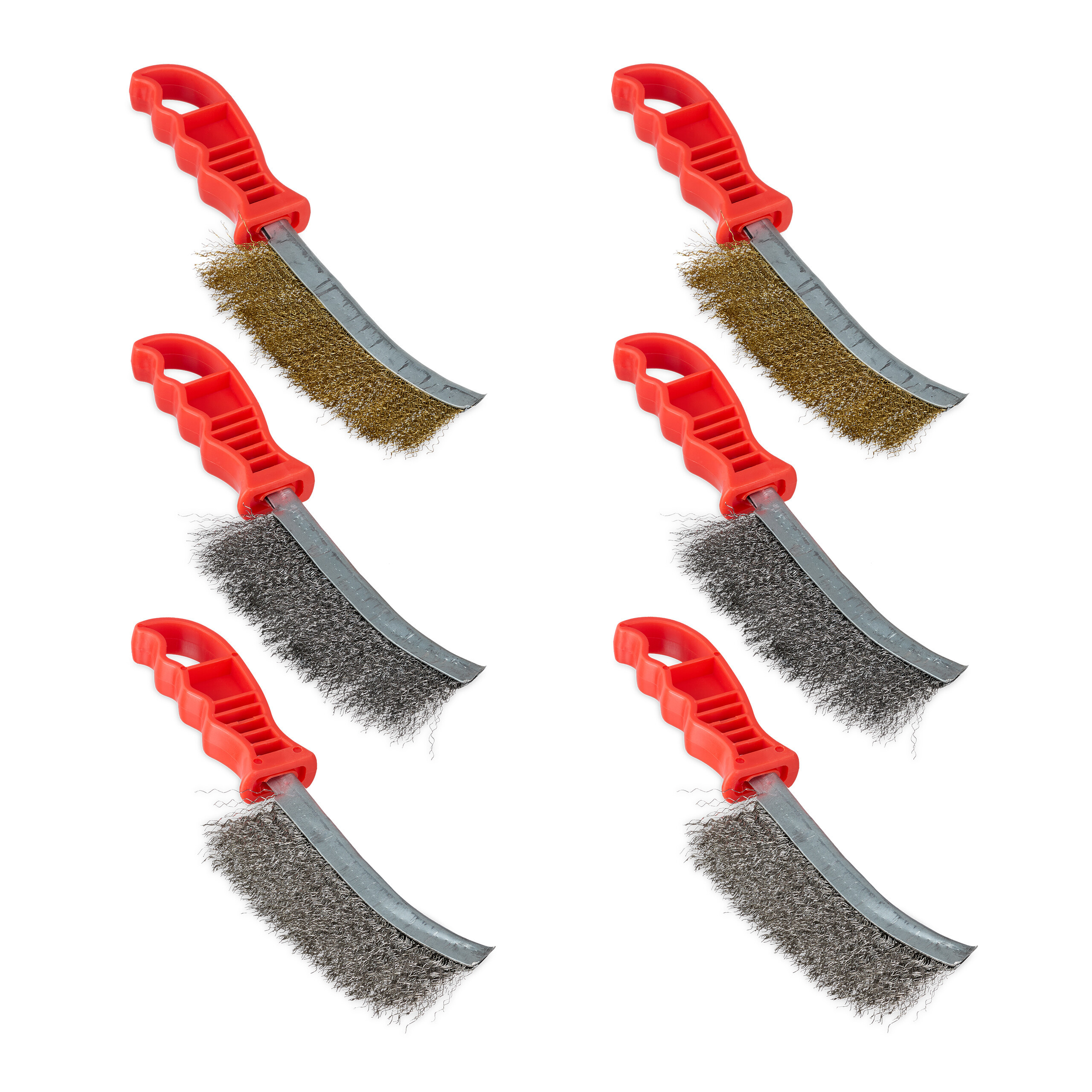 6 Wire Brushes In Multicolor
