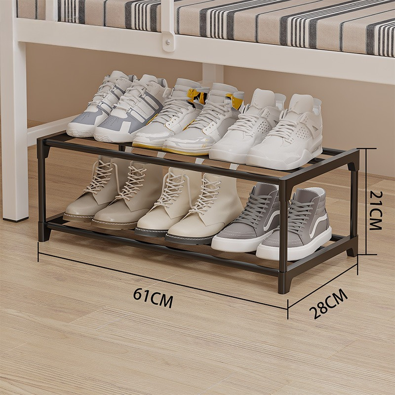 TEMU 1pc Under Bed Stackable Shoe Rack 2-3 Tier – Space-saving Metal Organizer, Holds 4-12 Pairs, Sturdy & Versatile For Hallway, Bedroom, Closet,