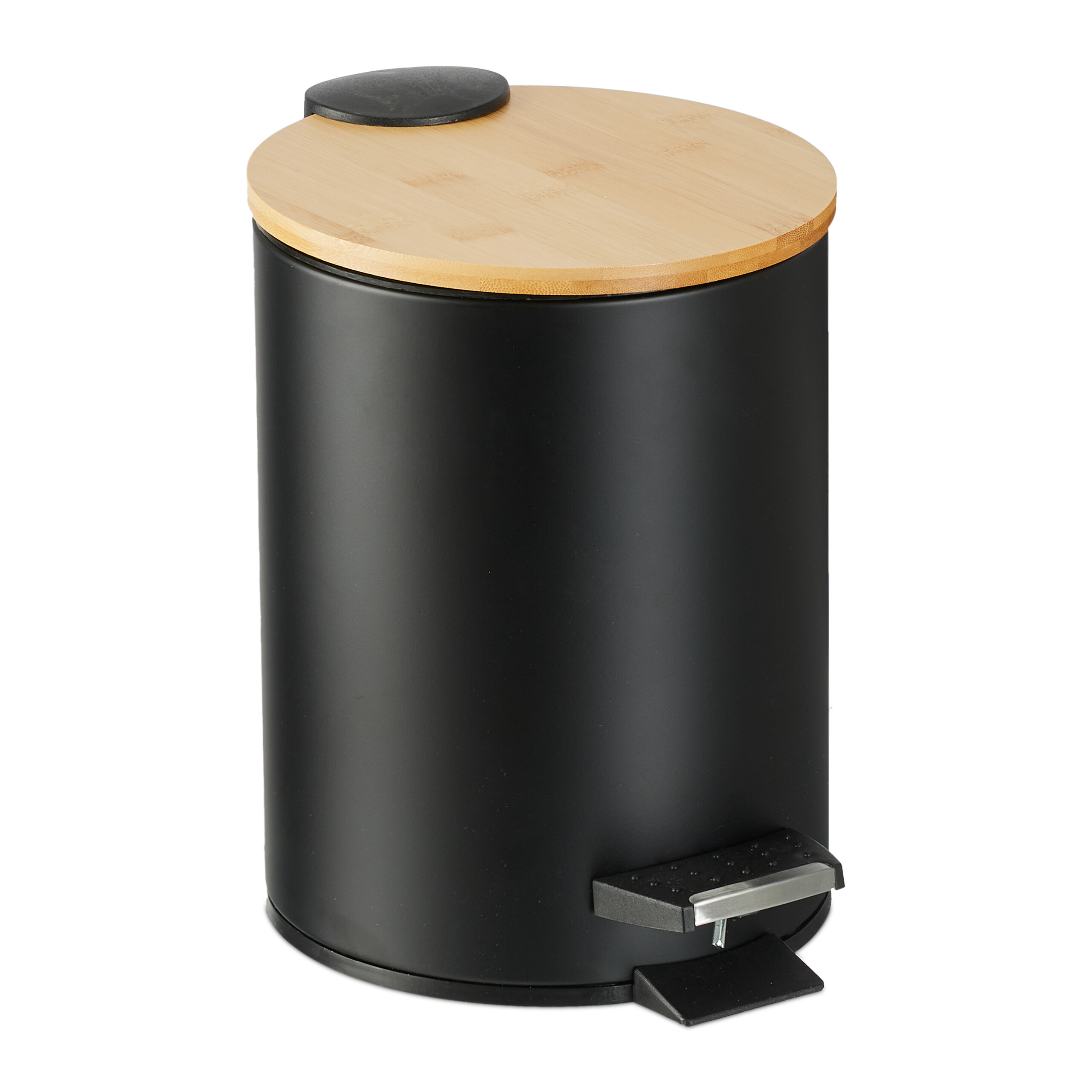 Black Bathroom Trash Can - 3l
