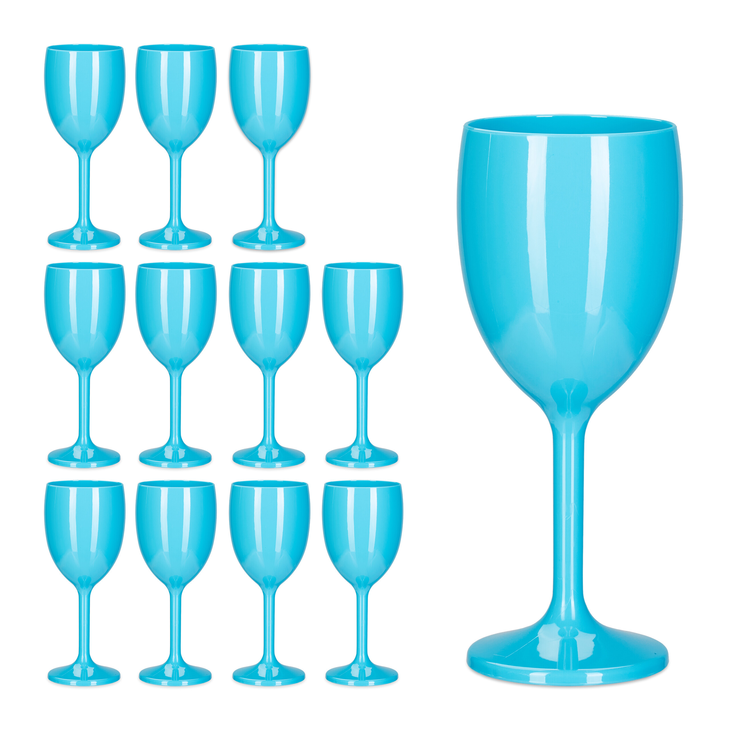 Image of 12 X Turquoise Wine Glasses - 250 Ml