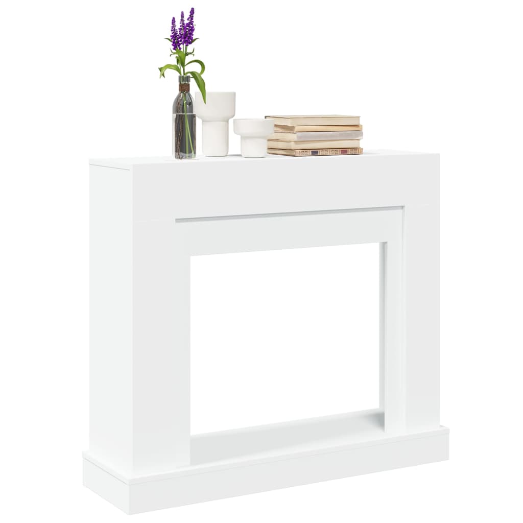 Vidaxl Fireplace Surround, Decorative Fireplace Console, Fireplace Shelf Deco Fireplace For Living Room, Fake Fireplace Cladding, White Wood Material