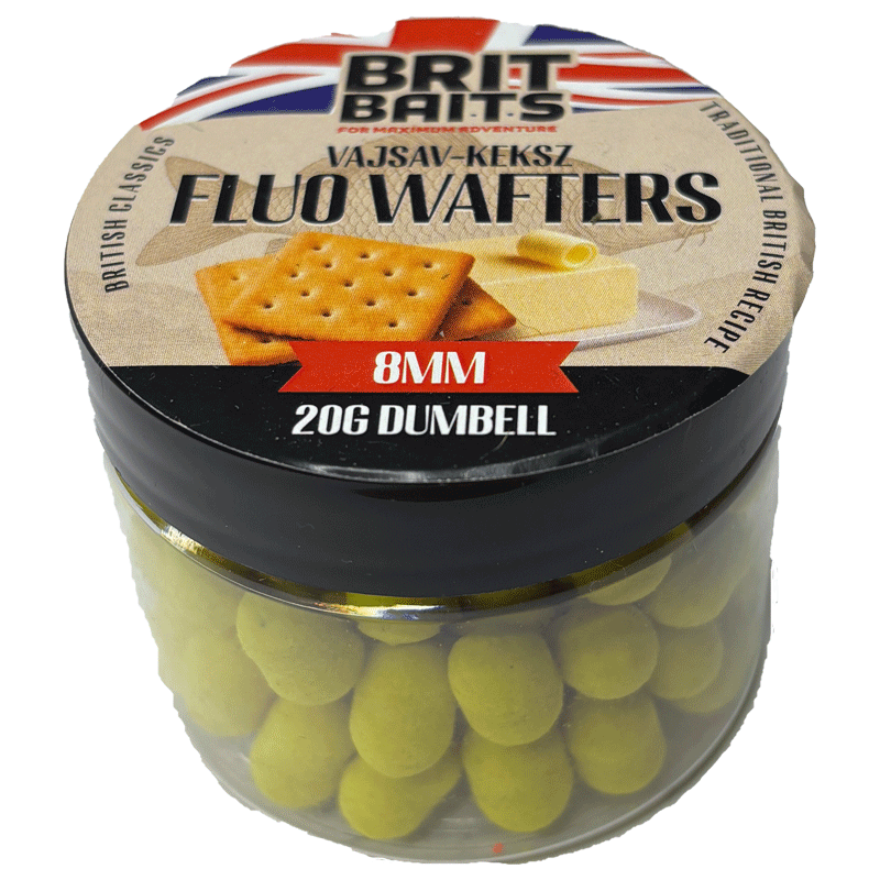 Image of Britbaits Fluo Wafters Dumbell Vanillekeks 8mm