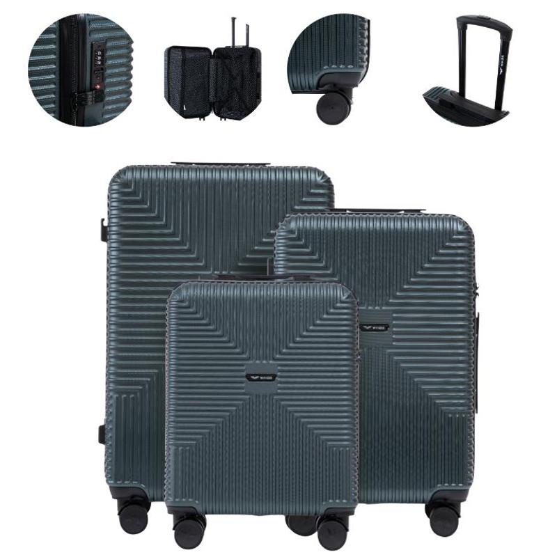 Image of Set Of 3 Suitcases 20"/24"/28" Warranty / Combination Lock / Quality, Polycarbonate - Highest Durability / 4 Silent 360° Spinner Wheels / 55x40x20, 66x44x22, 75x50x30 Cm