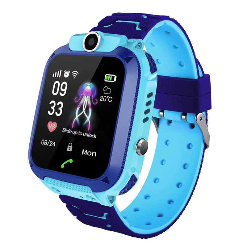 Ceas smartwatch copii , Rezistent la apa, 1.4 inch, apel video, blocare apel, monitorizare spion, Albastru