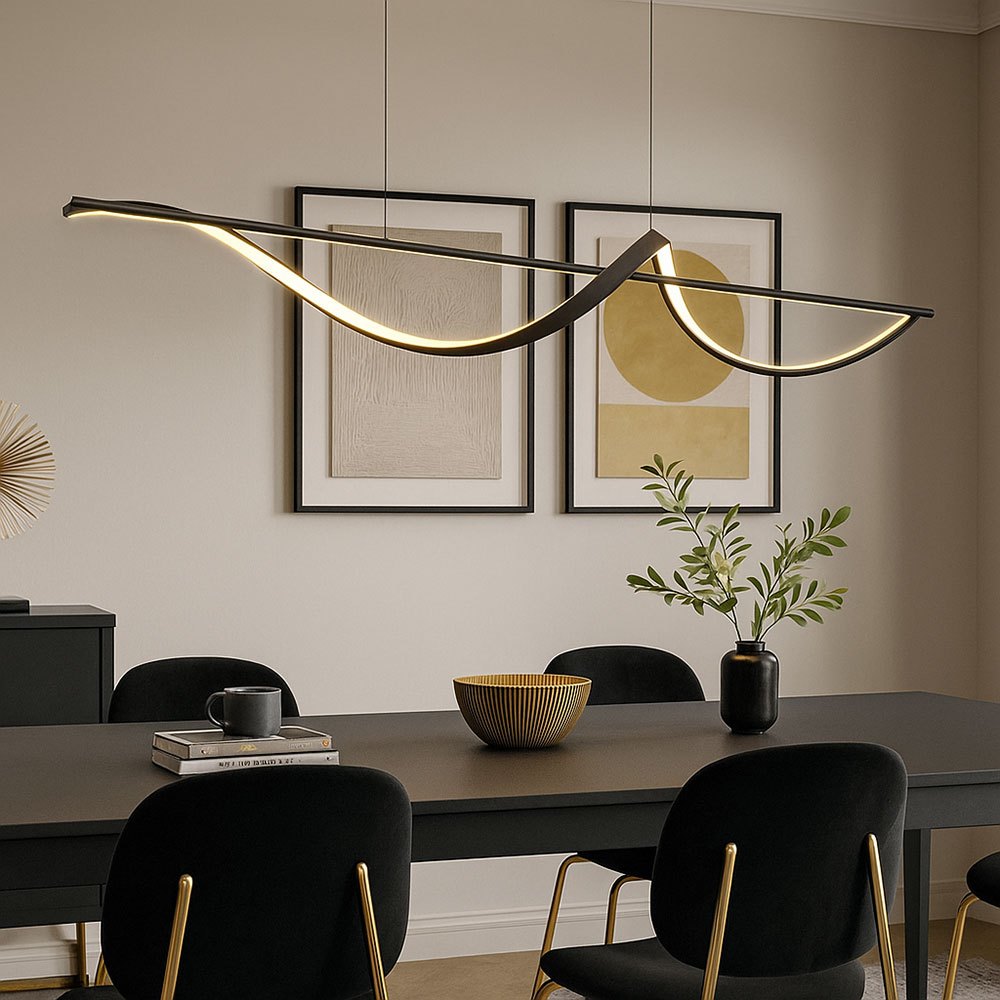 Image of Suspension Lamp Pendant Lamp Room Lamp Hanging Pendant Lamp Height Adjustable, Aluminum Metal, 1x Led 24w 1000lm, Lxbxh 120x20x150 Cm
