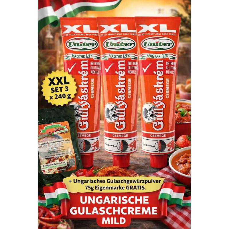 Image of Xl Mild Goulash Cream - Set 3x 240g Hungarian Goulash Cream And Spice Free