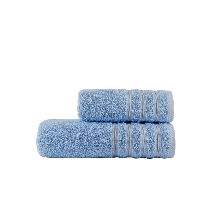 Terry Cloth Towel Set 2pcs, 50x100 And 70x140cm Light Blue