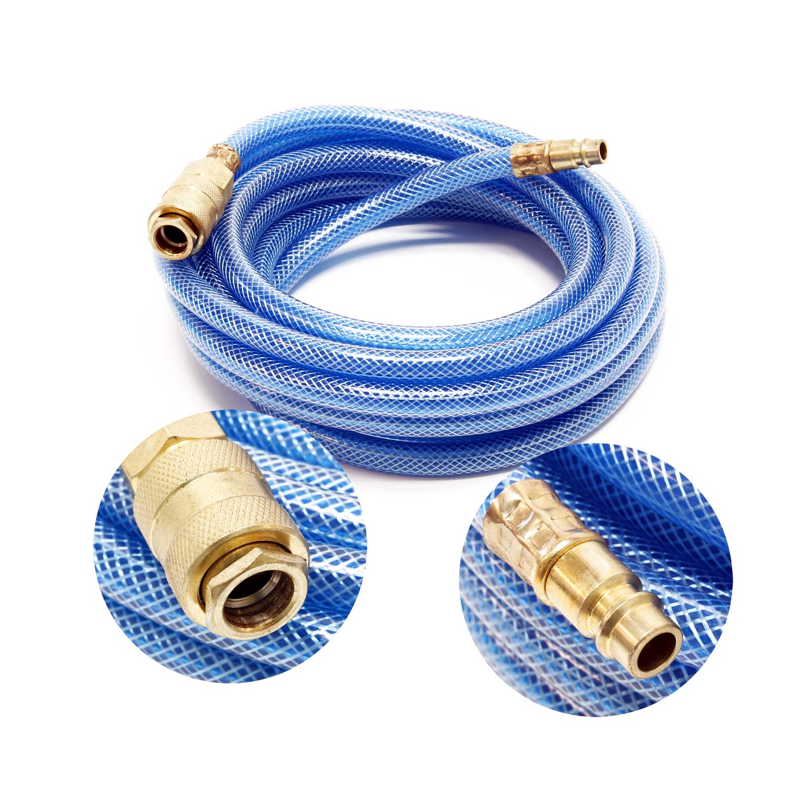 TEMU Wiltec Pvc Air Hose 5 M Up To Max. 60 Bar, Compressor Hose Coupling, Fabric Hose For All Common Compressors, Air Hose