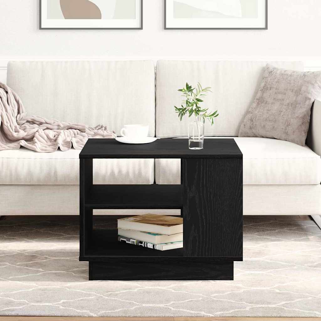 Image of Vidaxl Coffee Table In With Built-in Shelves For Stylish Living Room Decor | Compact 55 X 49 Cm Smooth Wood Surface, Contemporary Design For