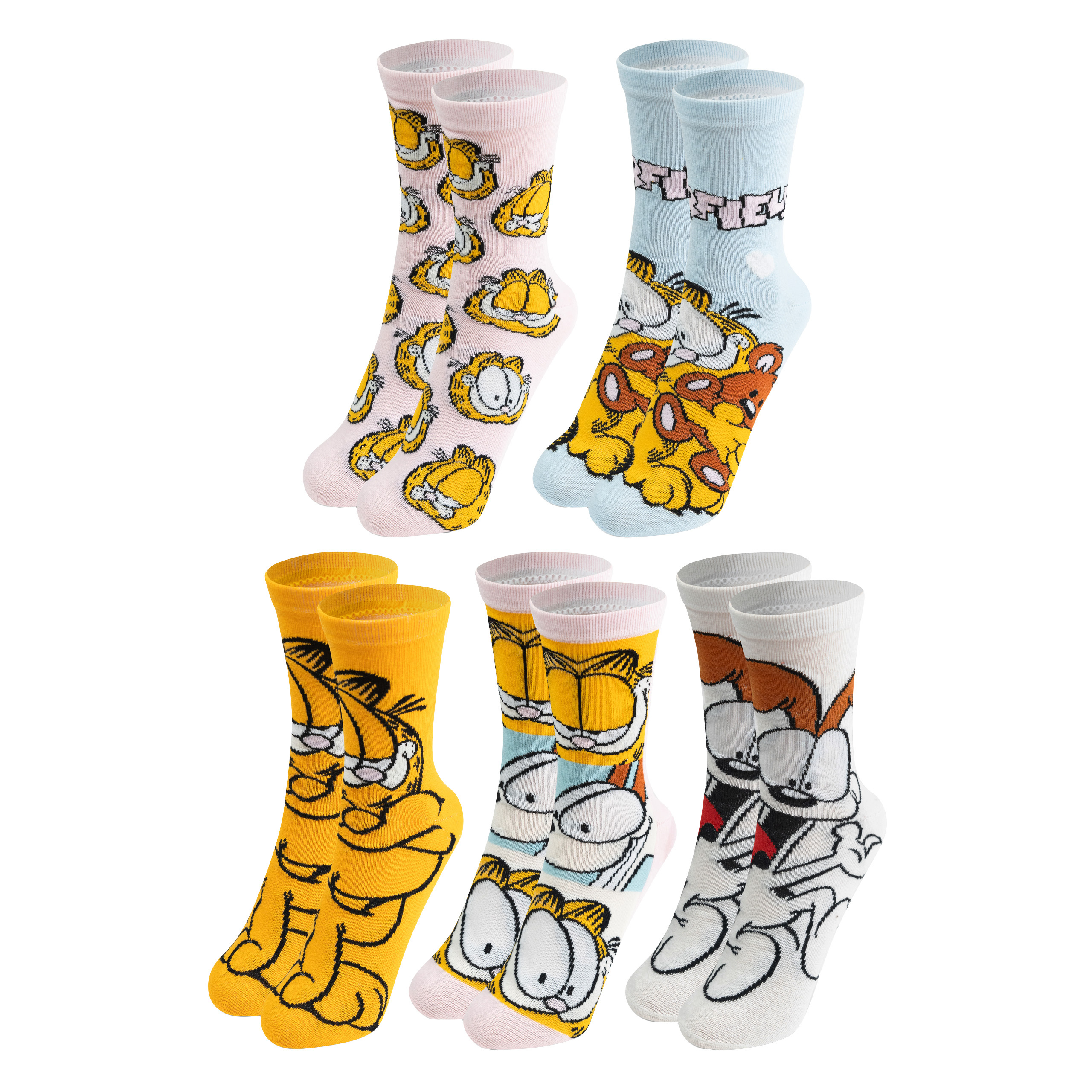 Garfield Socks For Women - Women's 38-43 (pack Of 5)