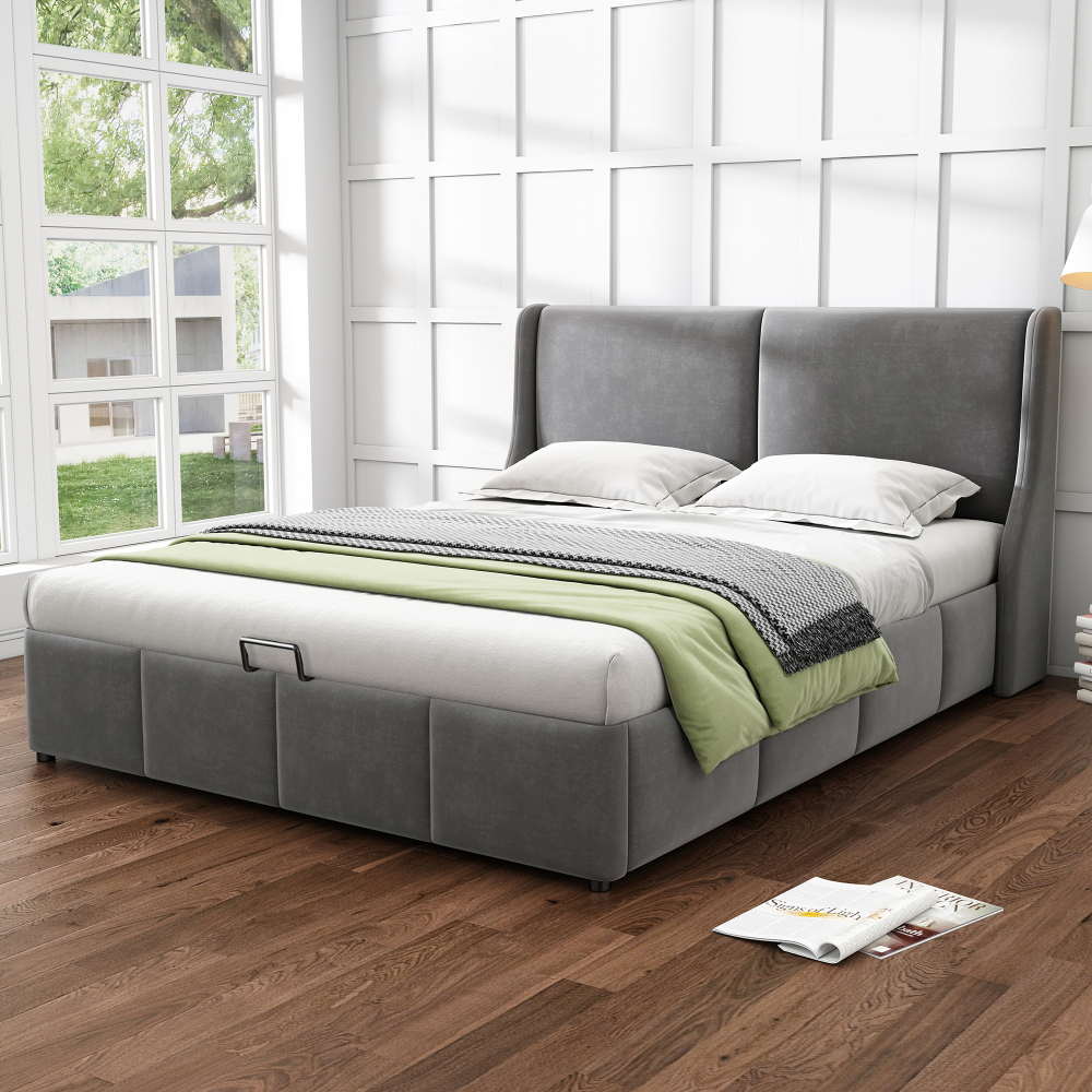 160 X 200cm Design Bed | High-quality Fabric | Comfortable & Safe | Easy Assembly | Practical Storage Bed | | Modern