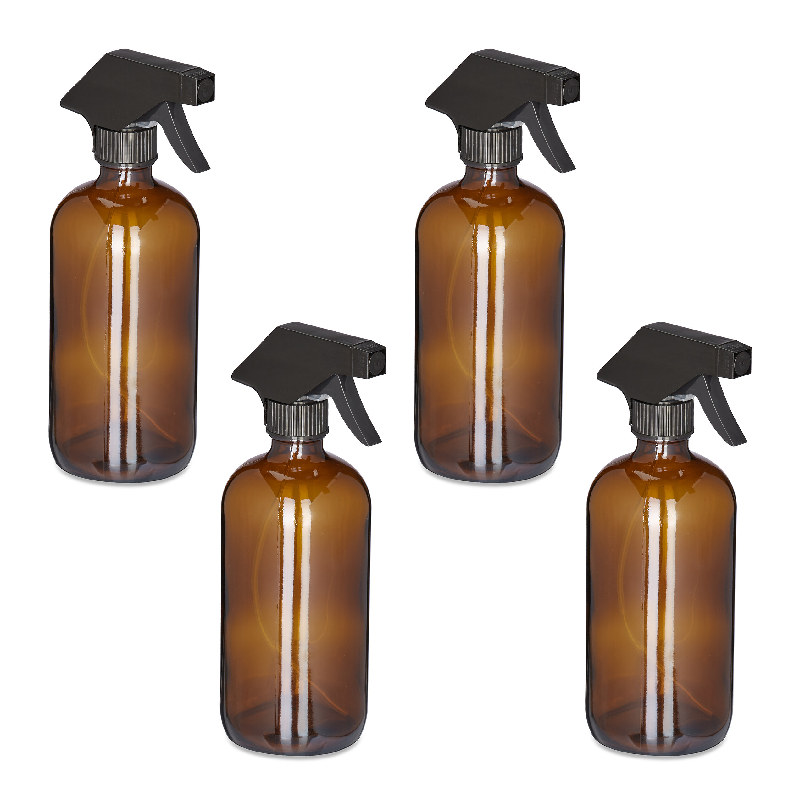 4 X Brown Spray Bottles - 500 Ml