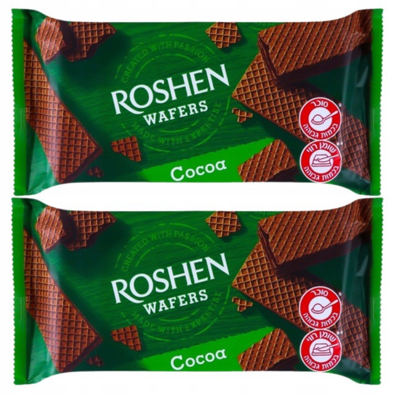 Roshen Wafers Cocoa Flavor Wafers 216 G X 2 Pieces