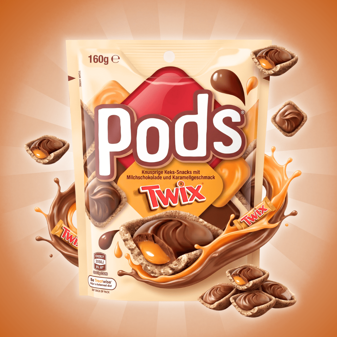 Twix Crunchy Biscuit Snacks With Milk Chocolate And Caramel Flavor Pods 160g
