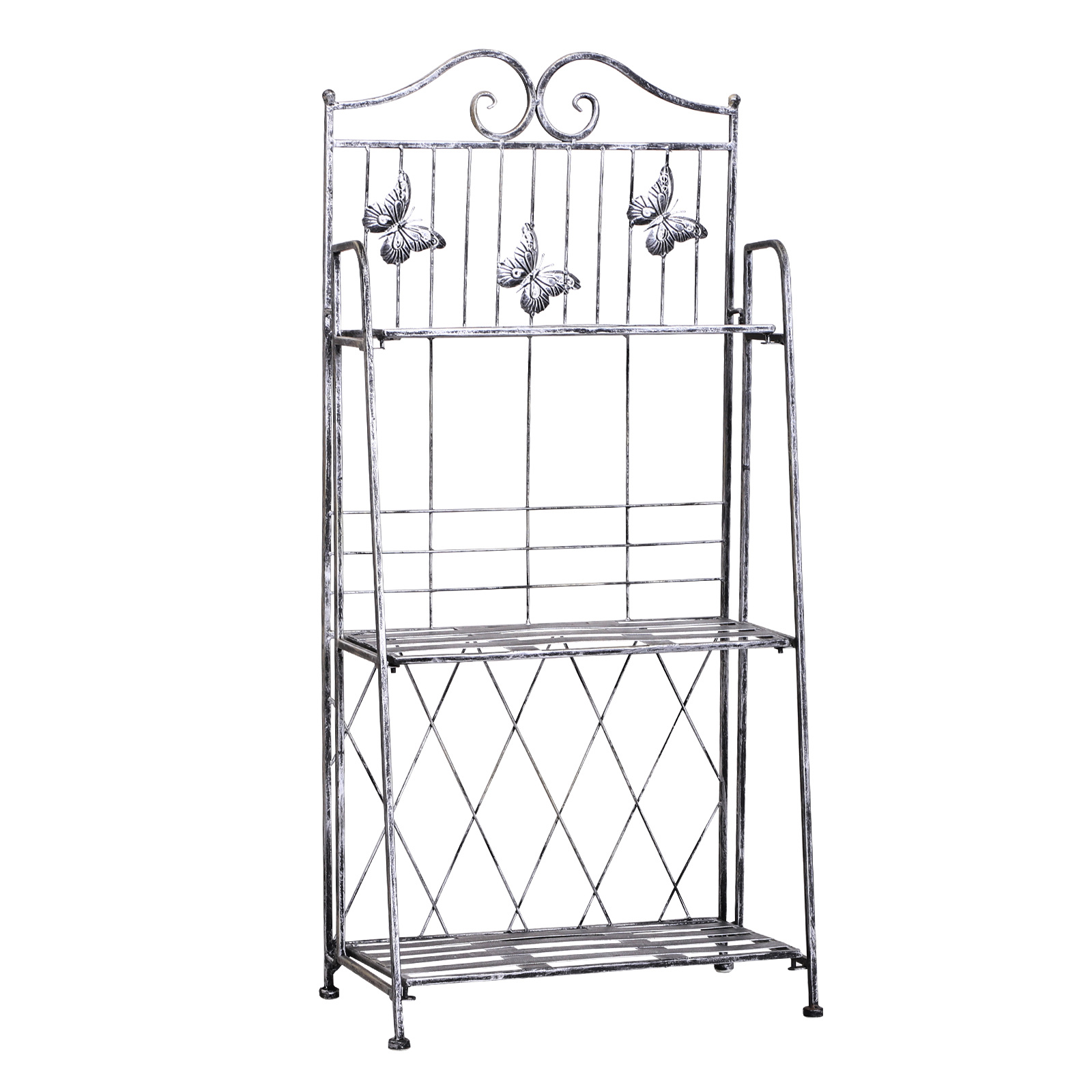 TEMU Indoor Outdoor Freestanding 3-tier Garden Plant Stand Metal Flower Display Rack For Potted Plants Balcony Décor 44l X 25w X 96h Cm