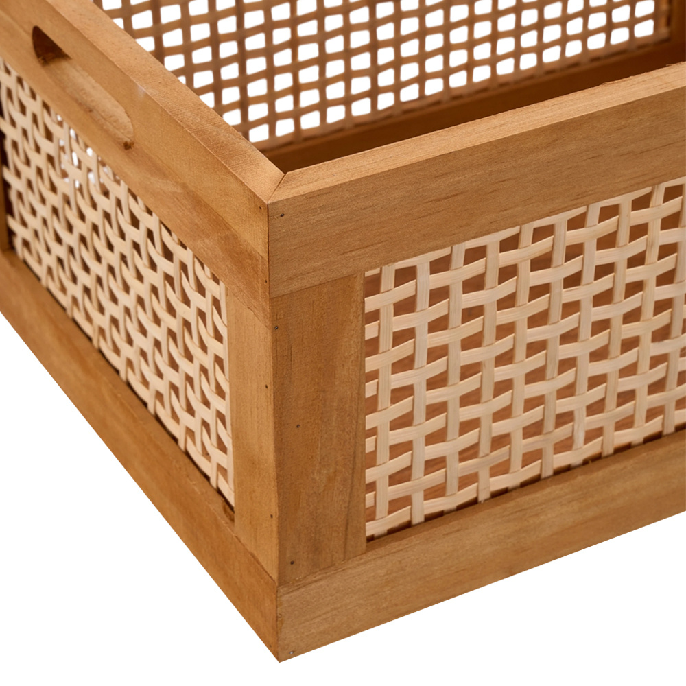 Boho Rattan Storage Basket for Desktop Organization