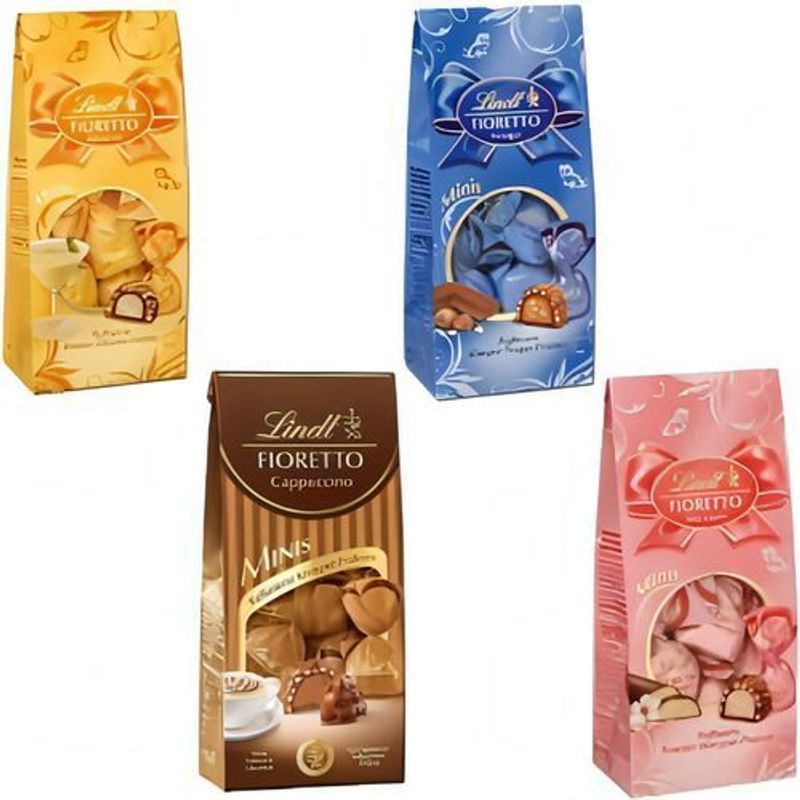 Lindt Fioretto Minis Zabaione, Nougat, Marzipan, Cappuccino 4x 115g