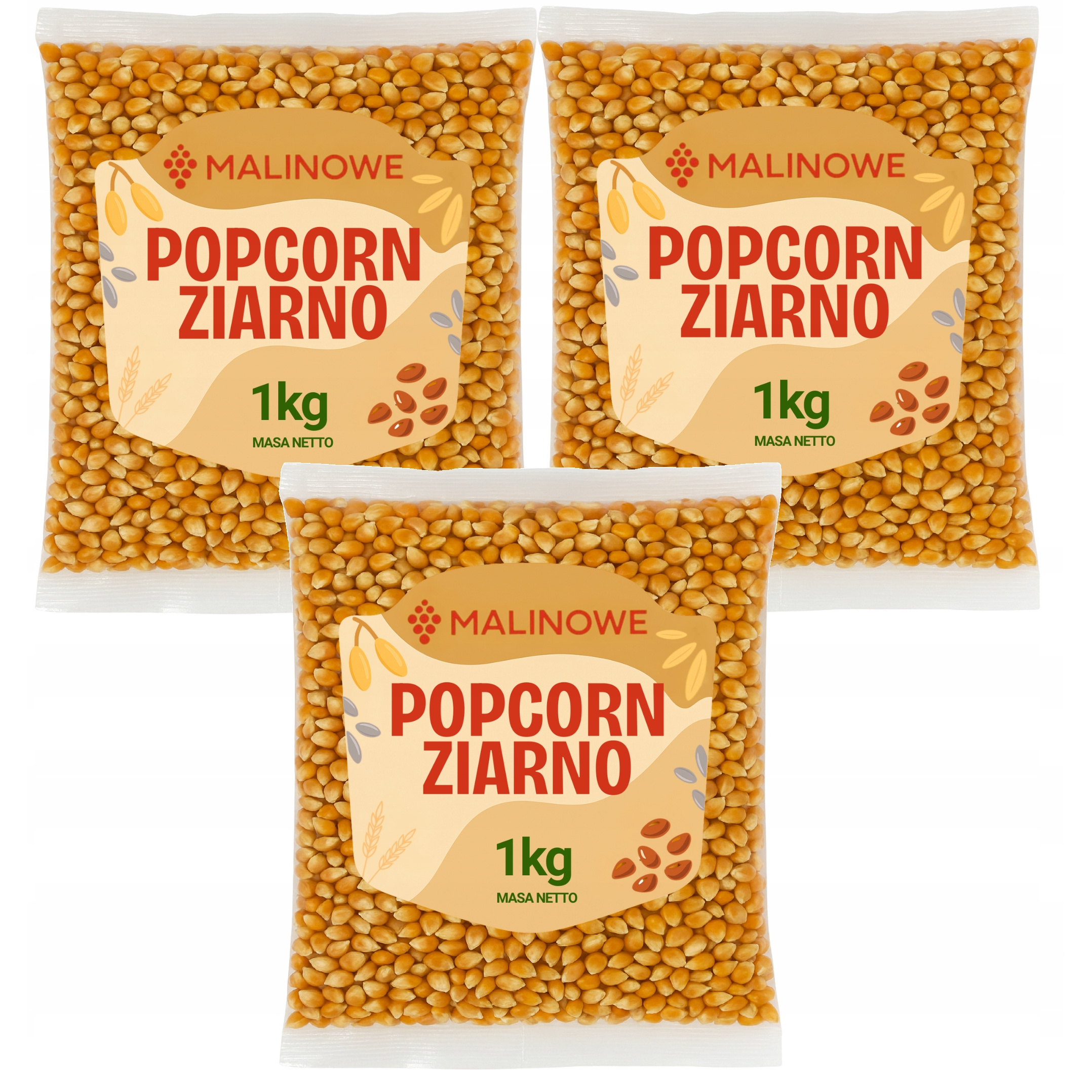 Popcorn Kernel Set 3x1kg Popping Corn Excellent Premium Quality