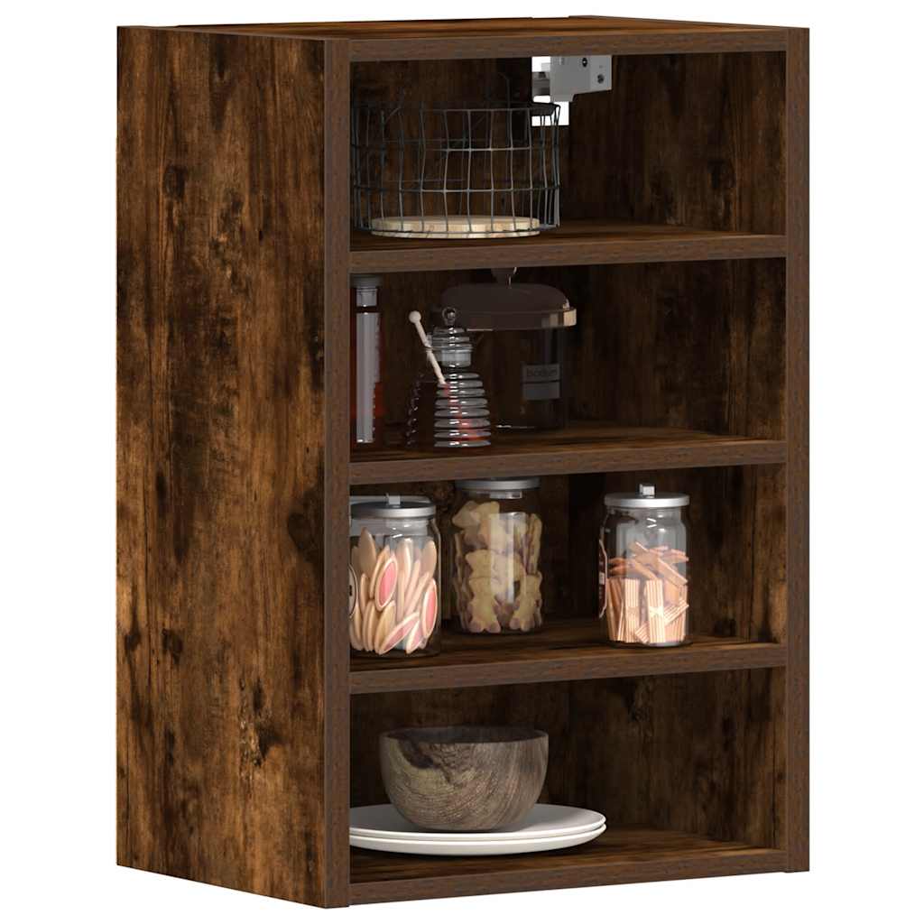 Image of Vidaxl Hanging Cabinet "riga" Smoked Oak 40x29.5x60 Cm Wood, Kitchen Cabinet, Cabinet, Gastro Furniture, Storage Cabinet